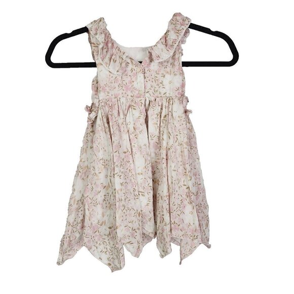 Shabby Chic Baby Toddler 3T Girl Dress Pink Floral Print Fit & Flare Ruffled - Picture 2 of 10